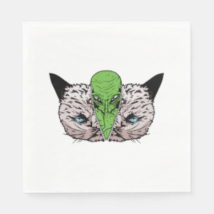 Servilleta De Papel Conspiración extraterrestre de Gato Alien Kitten