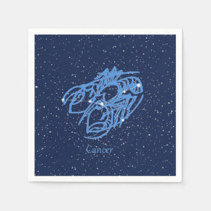 Servilleta De Papel Constelación de Cáncer y signo zodiacal con estrel