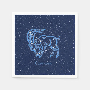 Servilleta De Papel Constelación de Capricornio y signo zodiacal con e