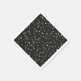 Servilleta De Papel Constelaciones blanco y negro