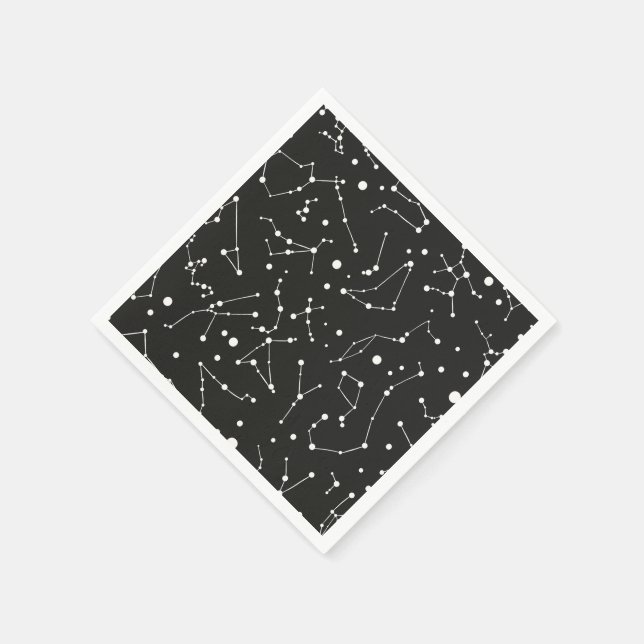 Servilleta De Papel Constelaciones blanco y negro (Borde)