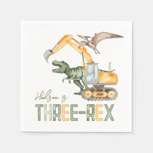 Servilleta De Papel Construcción de Dino Tres Rex Napkins