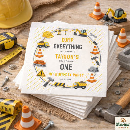Servilleta De Papel Construction 1ST Birthday | Builder Truck Party