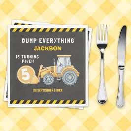 Servilleta De Papel Construction Birthday 5 Party | Excavator & Truck