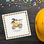 Servilleta De Papel Construction Birthday Boy 2nd<br><div class="desc">Envíe las gracias a los invitados y clientes con esta etiqueta de regalo de agradecimiento personalizable. Lindo diseño con tematica de construccion para la fiesta de 2 años de tu hijo! . Esta etiqueta se personalizar con los datos de tu hijo.</div>