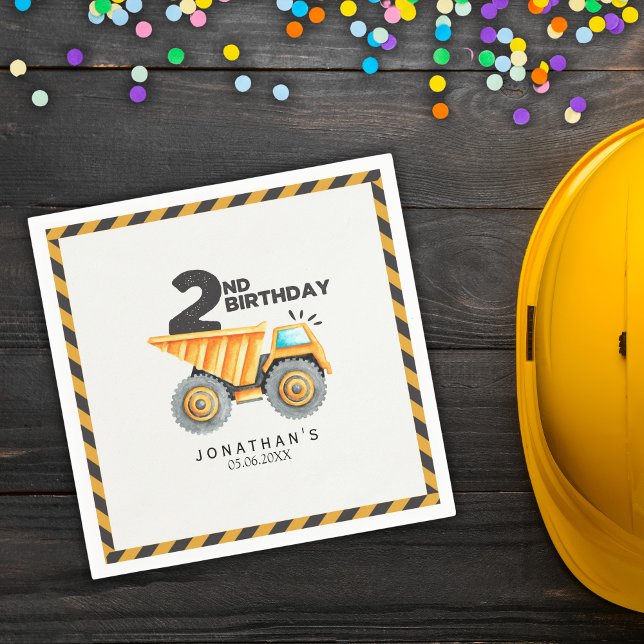Servilleta De Papel Construction Birthday Boy 2nd  (Subido por el creador)