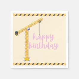 Servilleta De Papel Construction Birthday Napkins