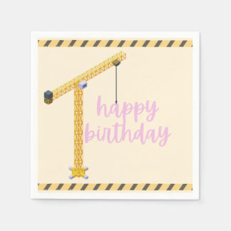 Servilleta De Papel Construction Birthday Napkins