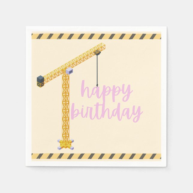 Servilleta De Papel Construction Birthday Napkins (Anverso)