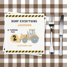 Servilleta De Papel "Construction Zone Party – Dump Truck 2nd Birthday