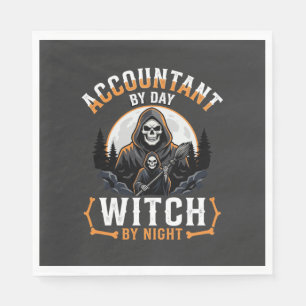 Servilleta De Papel Contador de Halloween de Día Bruja de Noche Diseño