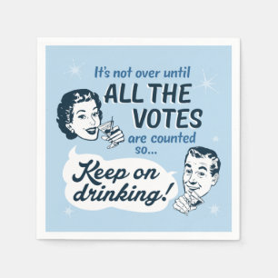 Servilleta De Papel Contar todos los votos Napkins de papel Retro