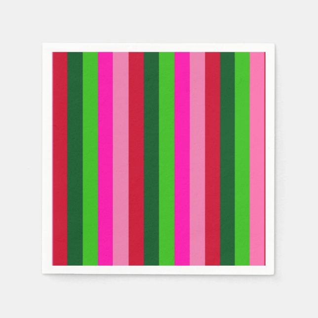 Servilleta De Papel Contemporary Colors Christmas Stripes  (Anverso)