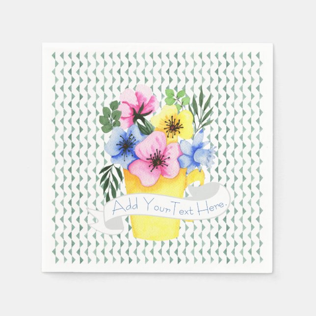Servilleta De Papel Contenedor Amarillo Con Pensamientos Pastel (Anverso)