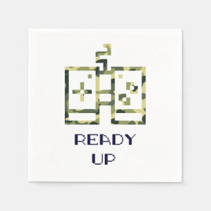 Servilleta De Papel Controlador de videojuego de camuflaje listo Gamer