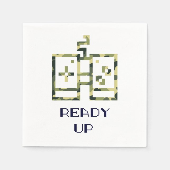 Servilleta De Papel Controlador de videojuego de camuflaje listo Gamer (Anverso)