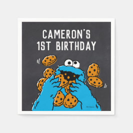 Servilleta De Papel Cookie Monster Birthday Chalkboard