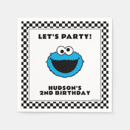 Servilleta De Papel Cookie Monster Checkerboard Birthday