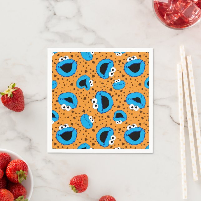 Servilleta De Papel Cookie Monster en patrón de galleta (In situ)