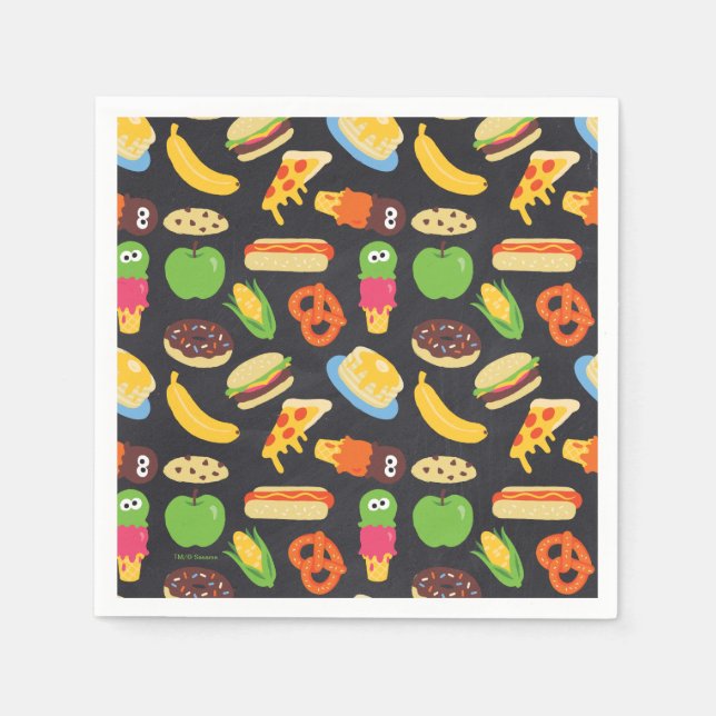 Servilleta De Papel Cookie Monster Foodie Truck Chalkboard (Anverso)