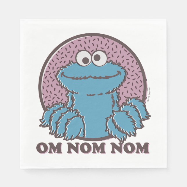 Servilleta De Papel Cookie Monster | Om Nom (Anverso)