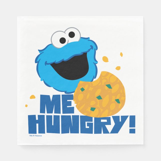 Servilleta De Papel Cookie Monster | ¡Tengo Hambre! (Anverso)
