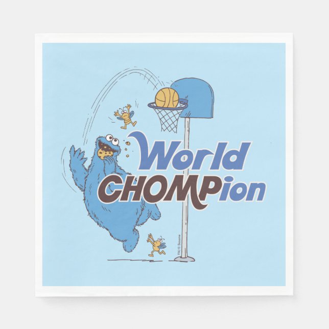 Servilleta De Papel Cookie Monster | Tiro de aros de básquetbol (Anverso)