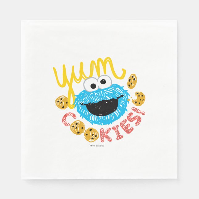 Servilleta De Papel Cookie Monster Yum (Anverso)