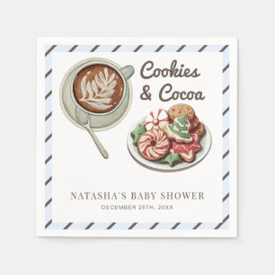 Servilleta De Papel Cookies y Cocoa Warm Blue Boy Baby Shower