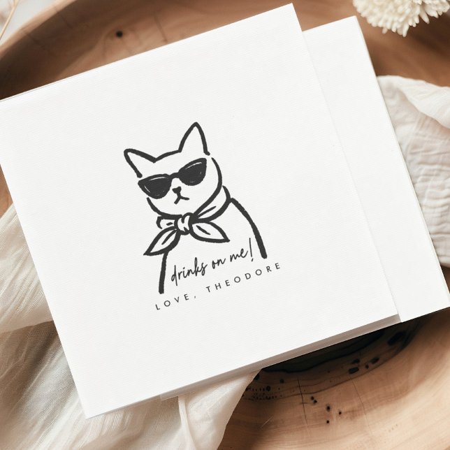 Servilleta De Papel Cool Cat Cocktail Napkins (Subido por el creador)