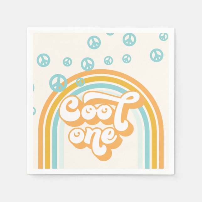 Servilleta De Papel Cool One Retro Niño Cumpleaños 1 (Anverso)