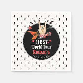 Servilleta De Papel Cool Punk Rockstar First Birthday 