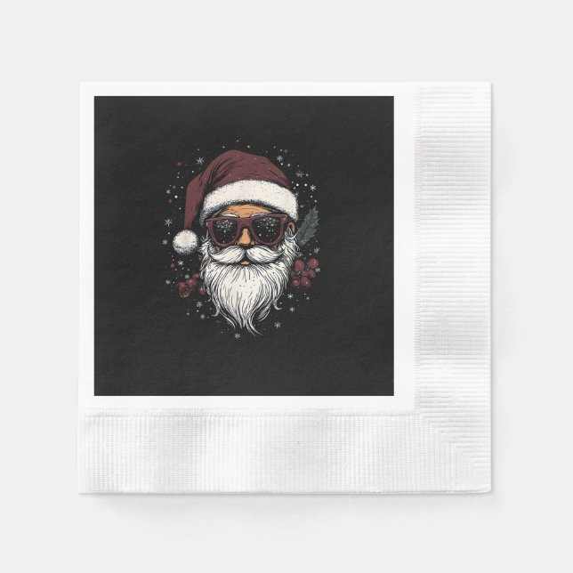 Servilleta De Papel Cool Santa with Sunglasses Christmas (Anverso)