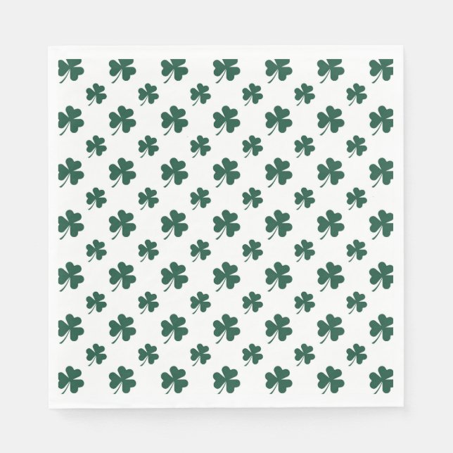 Servilleta De Papel Cool shamrock tiled pattern clover  (Anverso)