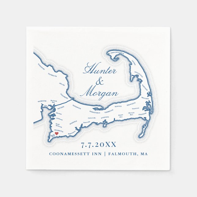 Servilleta De Papel Coonamessett Inn Boda Cape Cod Cóctel (Anverso)
