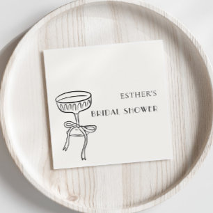 Servilleta De Papel Copa de champán con lazo para despedida de soltera