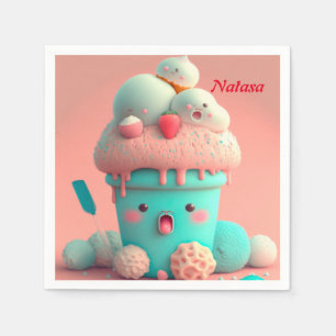Servilleta De Papel Copa de helados de Kawaii
