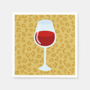 Servilleta De Papel Copa de vino con estampado de leopardo