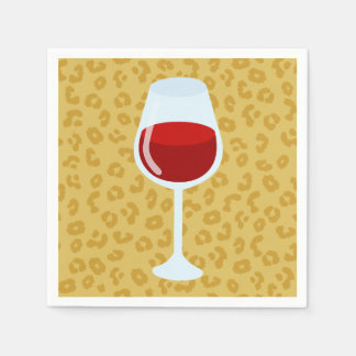 Servilleta De Papel Copa de vino con estampado de leopardo