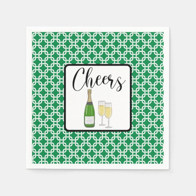Servilleta De Papel Copas de champán para brindis de celebración (Anverso)
