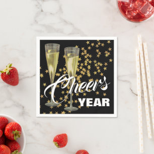 Servilleta De Papel Copas de champán personalizadas Feliz Año Nuevo