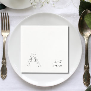 Servilleta De Papel Copas de vino con monograma personalizado Papel de