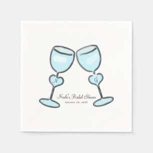 Servilleta De Papel Copas de vino de dos corazones para despedida de s