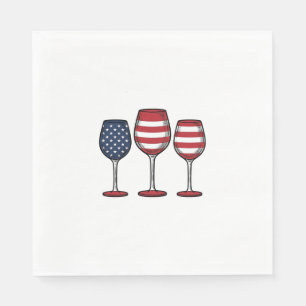 Servilleta De Papel Copas de vino patrióticas diseño de camiseta vecto