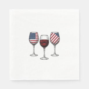 Servilleta De Papel Copas de vino patrióticas diseño de camiseta vecto
