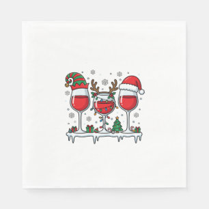 Servilleta De Papel Copas de vino tinto de Navidad Vector de vacacione