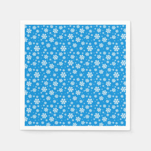 Servilleta De Papel Copingos blancos sobre patrón invernal azul medio