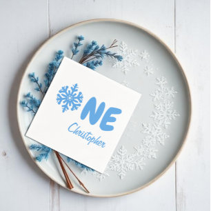 Servilleta De Papel Copo de nieve 1er cumpleaños