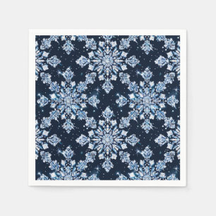 Servilleta De Papel Copo de nieve 3d azul