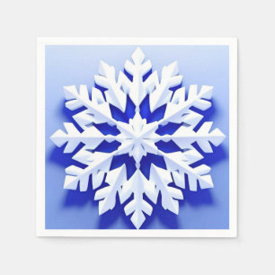 Servilleta De Papel Copo de Nieve Azul Detallado